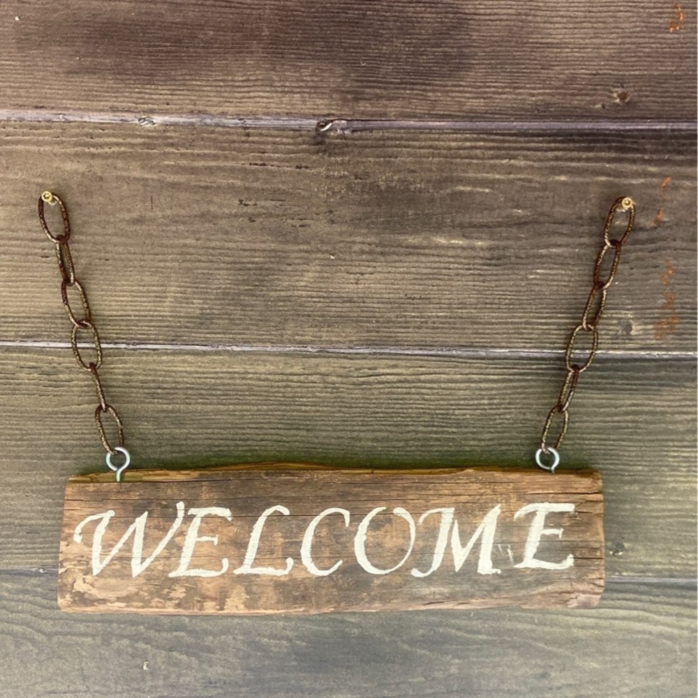 Rustic Handmade Wood Welcome Sign